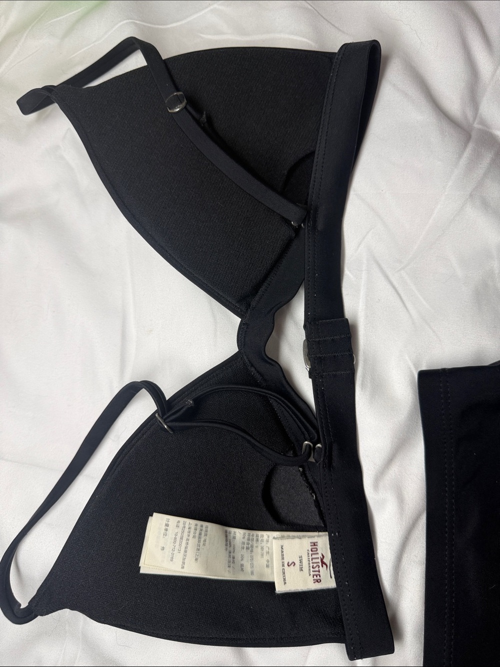 Black 3-Piece Bikini Set - High Waisted Bottoms - Picture 4 of 6